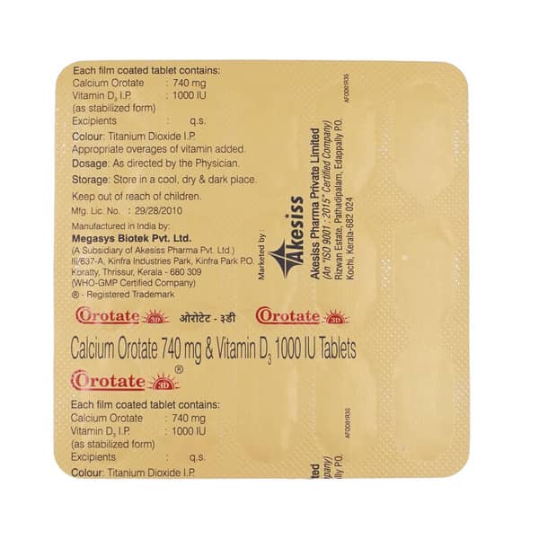 Orotate 3D Strip Of 15 Tablets