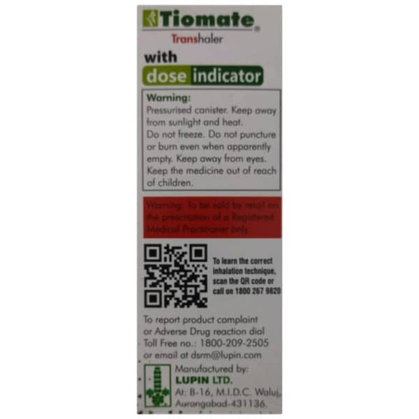 Tiomate Hfa 180Md Box Of 11.7Gm Transhaler