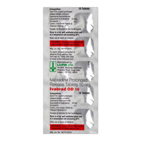 Ivabrad Od 10Mg Strip Of 10 Tablets