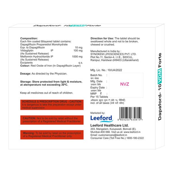 Dapaford Vdm Forte 10Mg Strip Of 15 Tablets