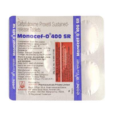 Monocef O Sr 400mg Strip Of 5 Tablets