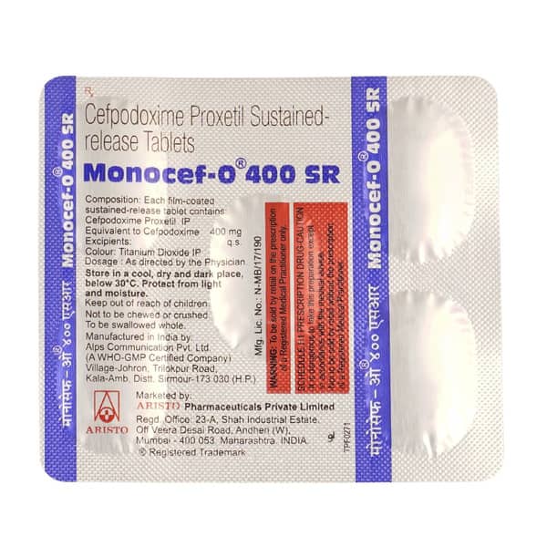 Monocef O Sr 400mg Strip Of 5 Tablets