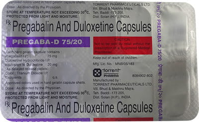 Pregaba D 75/20mg Strip Of 10 Capsules