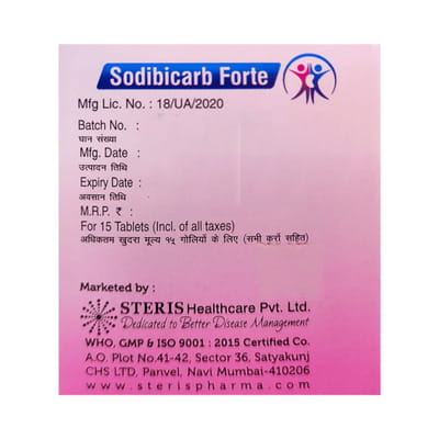 Sodibicarb Forte Strip Of 15 Tablets