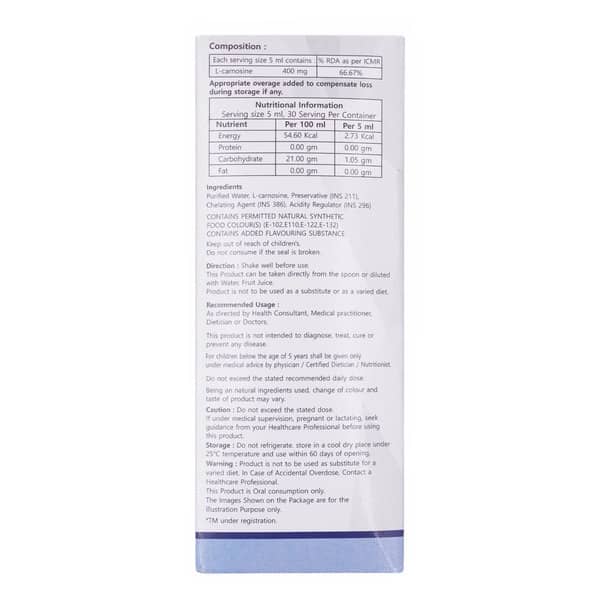 L Carno Shine 400Mg Bottle Of 150Ml Syrup
