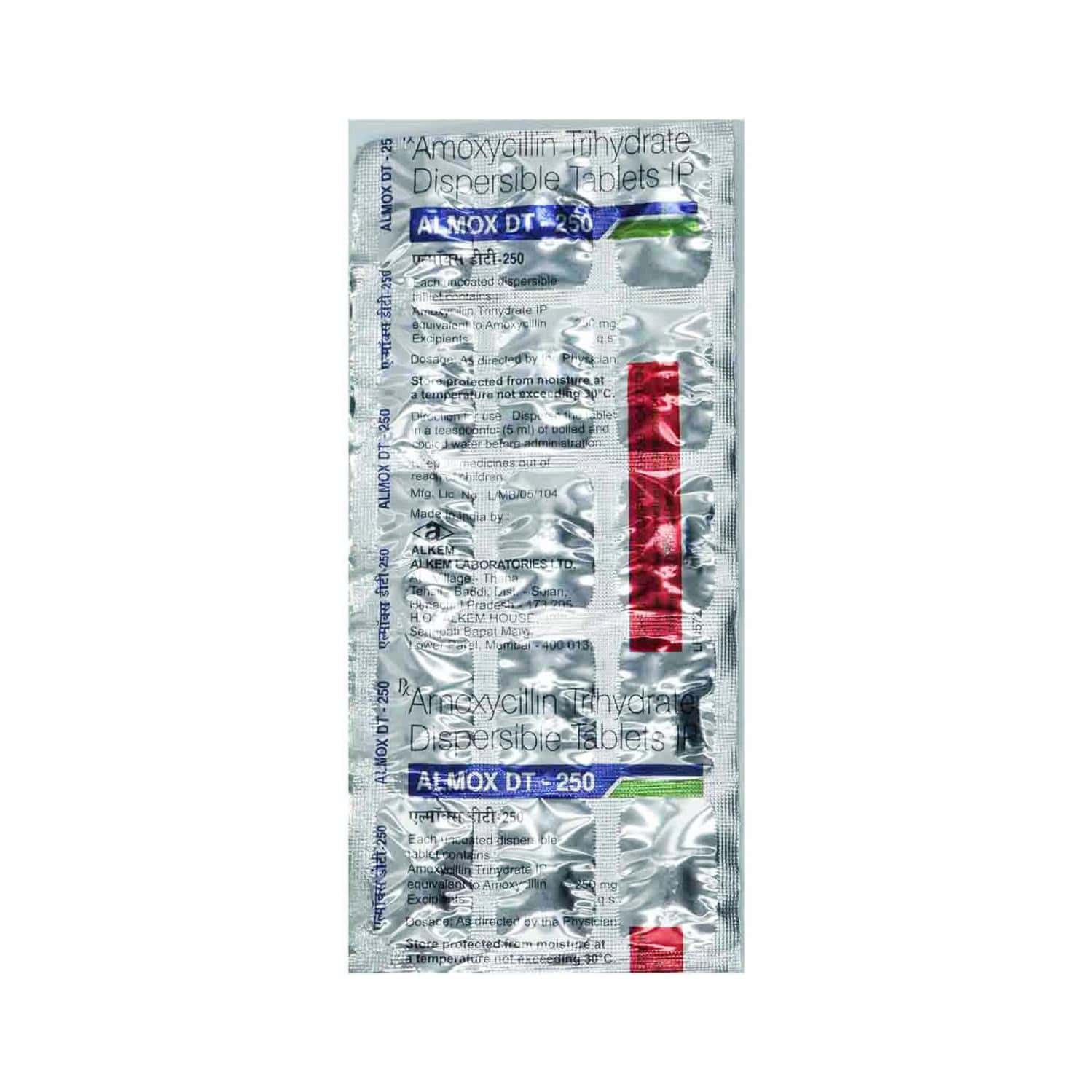 almox dt 250mg tablets