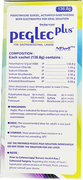 Peglec Plus Mixed Fruit And Orange Flavour Sachet Of 136.8gm Powder