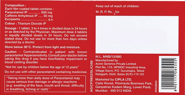 Cipmol Pain Relief Strip Of 10 Tablets