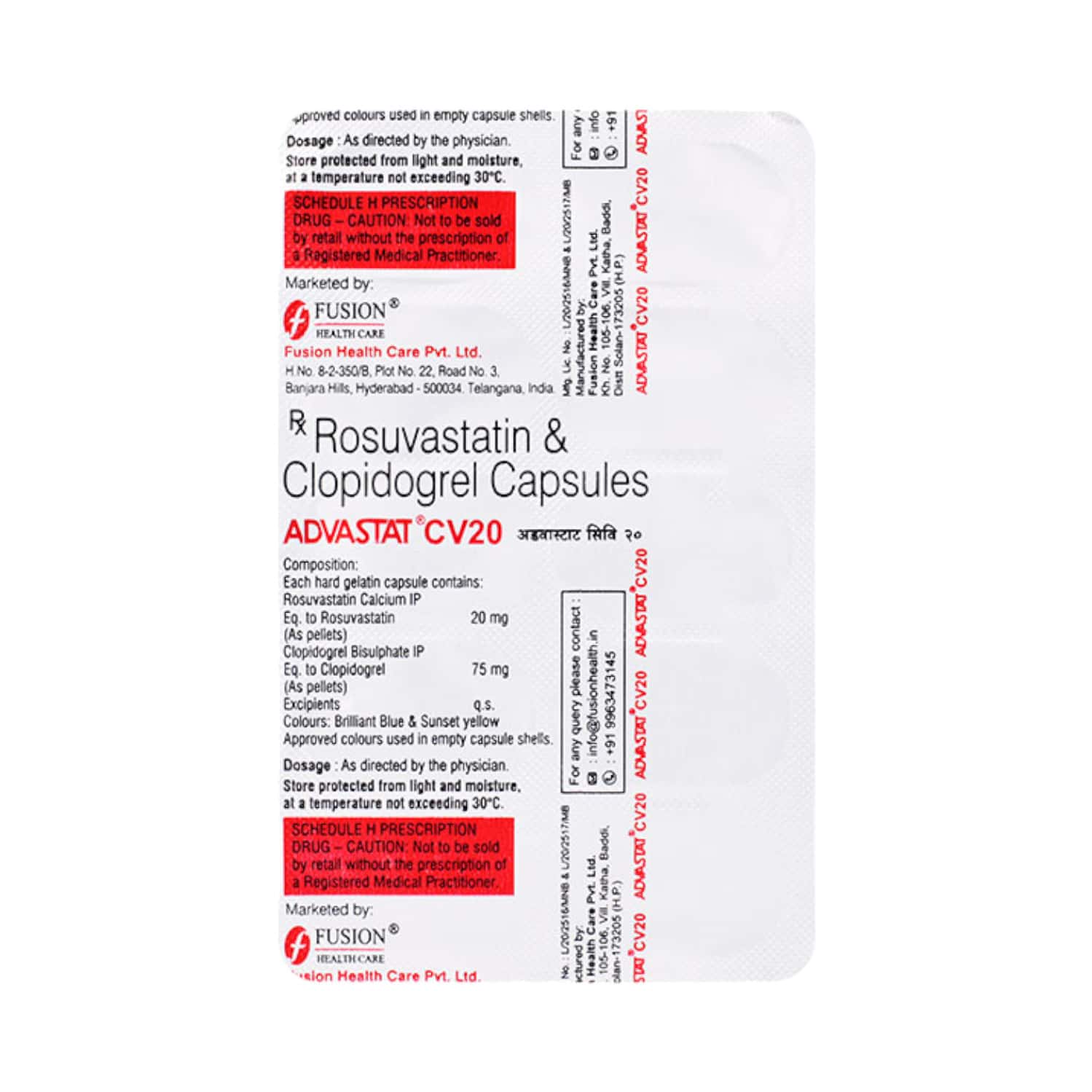 Advastat Cv 20mg Strip Of 10 Capsules: Uses, Side Effects, Price ...