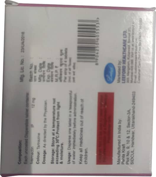 Evimectin Dt 12mg Strip Of 4 Tablets