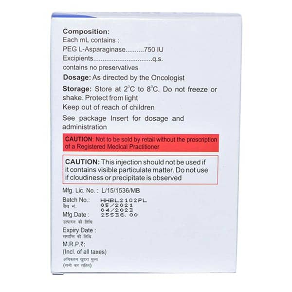 Peg L Aspatero 3750iu Vial Of 5ml Injection