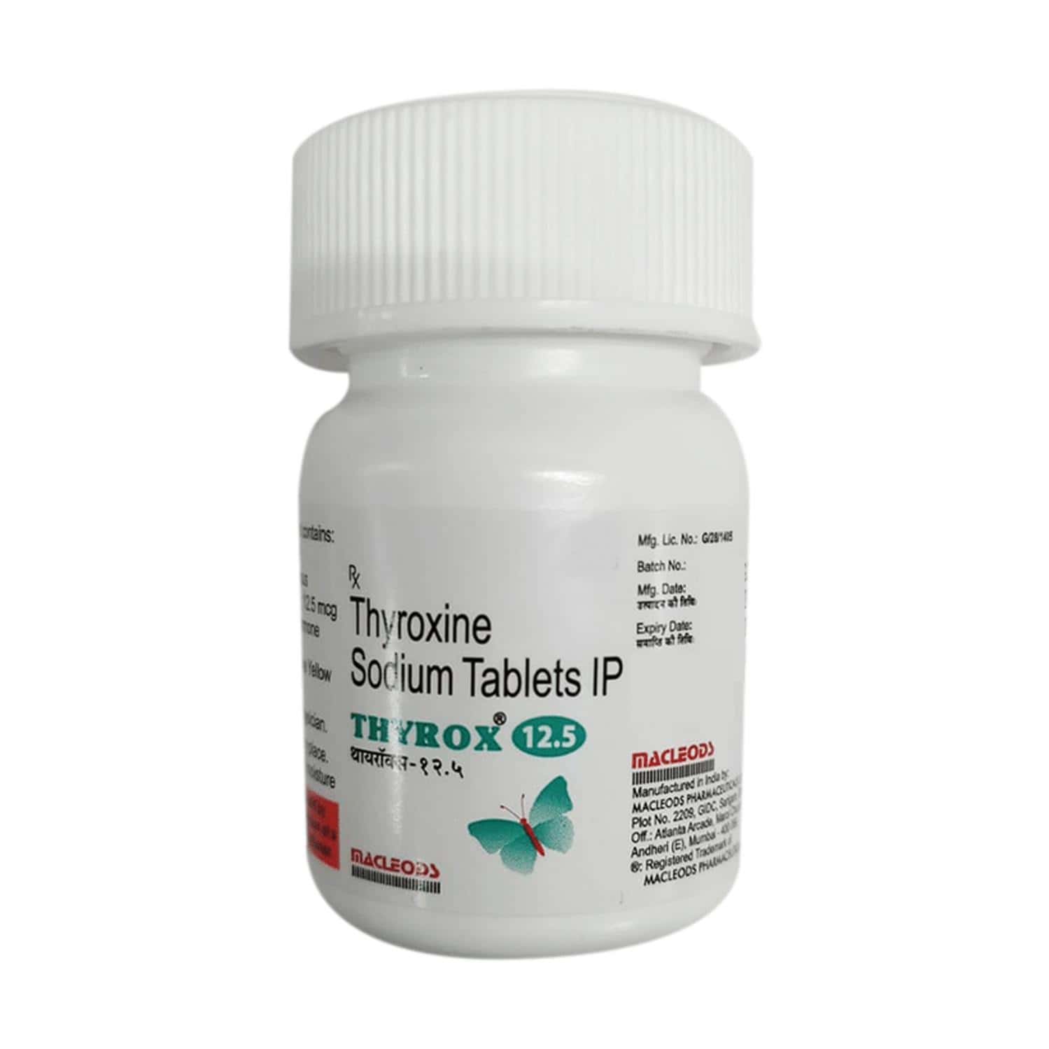 Thyrox 12.5 MCG Tablet (120): Uses, Side Effects, Price & Dosage ...
