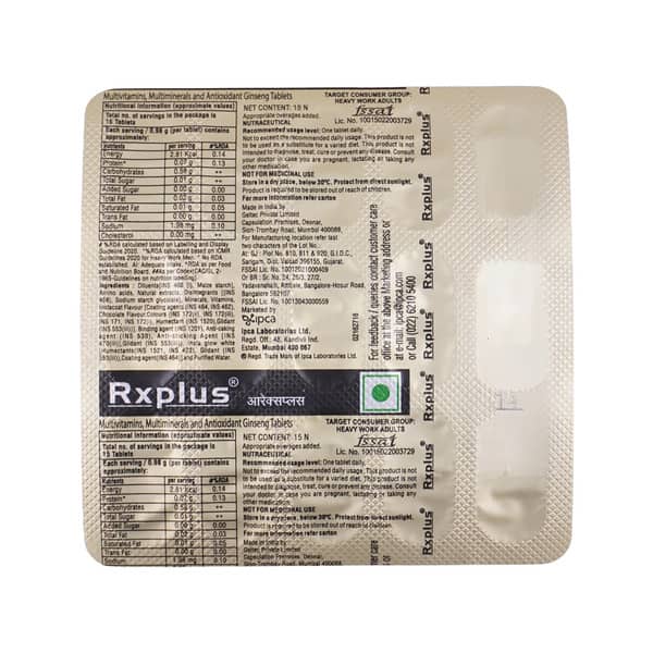 Rx Plus Strip Of 15 Tablets