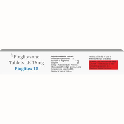 Pioglitex 15mg Strip Of 10 Tablets