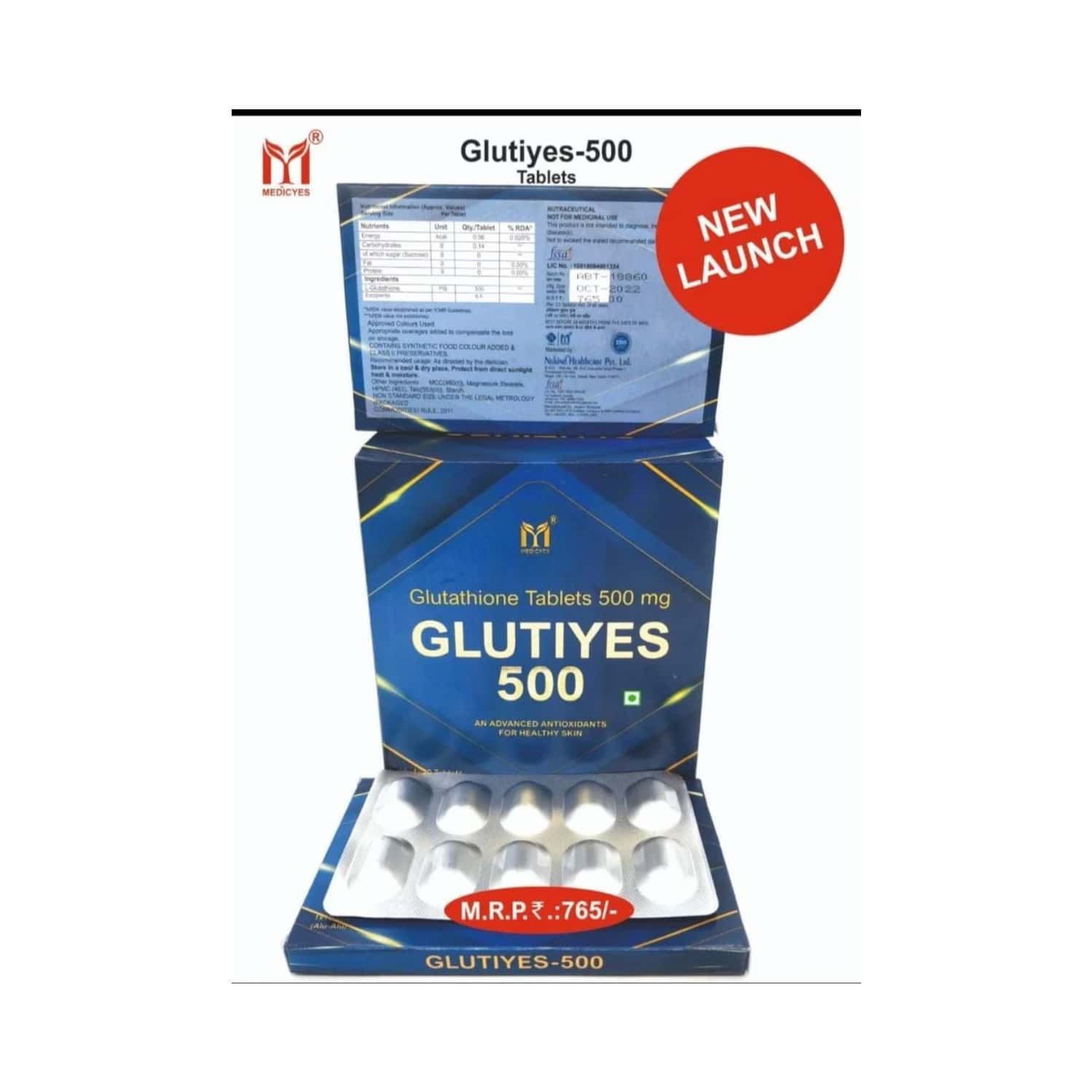 glutathione cap Glutiyes 500 MG Tablet (10): Uses, Side Effects, Price & Dosage