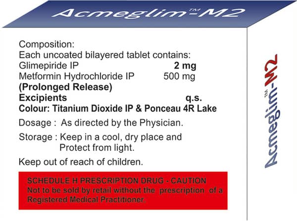 Acmeglim M 2Mg Strip Of 10 Tablets