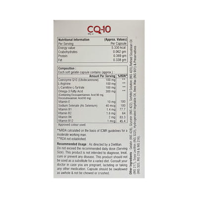 Cq 10 Strip Of 10 Capsules