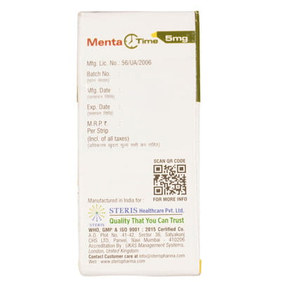 Menta Time 5mg Strip Of 10 Tablets