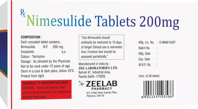 Nimse 200mg Strip Of 10 Tablets