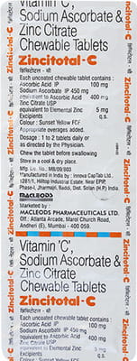 Zincitotal C Strip Of 10 Chewable Tablets