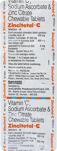 Zincitotal C Strip Of 10 Chewable Tablets