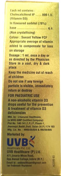 D3 Health Bottle Of 15ml Drops