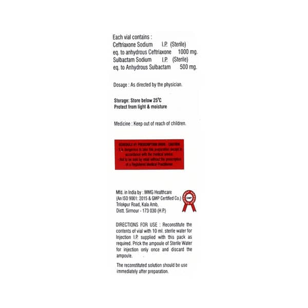 Vceft Vial Of 1.5gm Powder For Injection