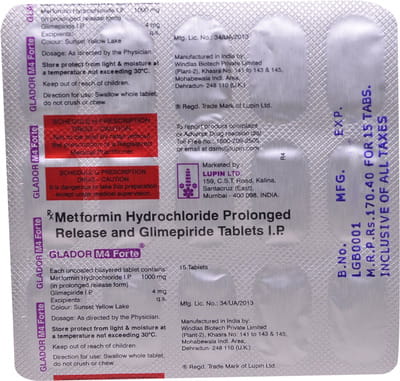 Glador M 4mg Forte Strip Of 15 Tablets
