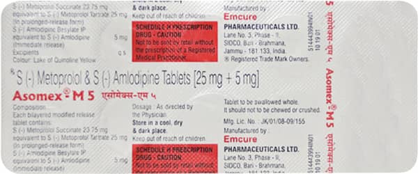Asomex M 5Mg Strip Of 10 Tablets