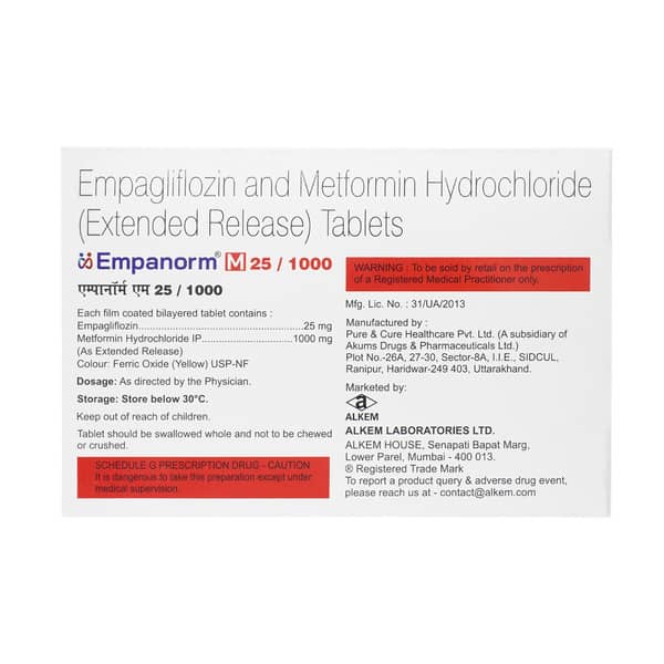 Empanorm M 25/1000Mg Strip Of 10 Tablets