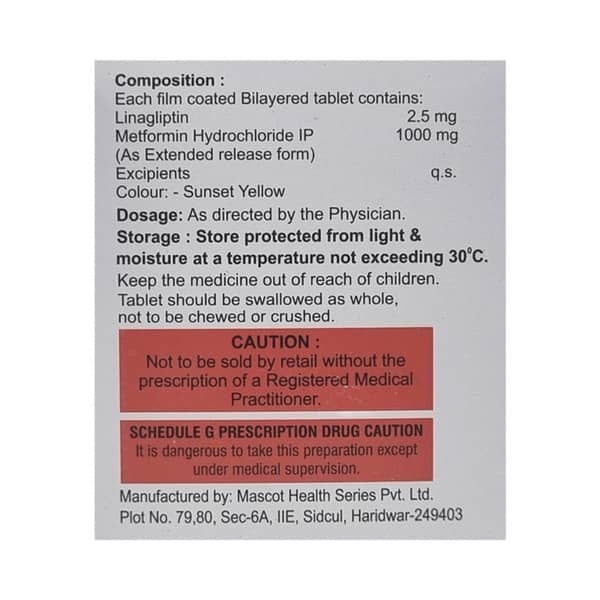 Linanext M Er 2.5/1000mg Strip Of 10 Tablets