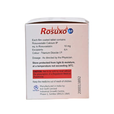 Rosuxo 10mg Strip Of 15 Tablets