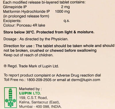 Glador M 2mg Forte Strip Of 15 Tablets