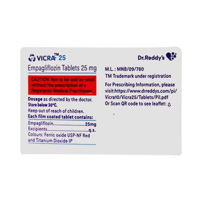 Vicra 25mg Strip Of 10 Tablets