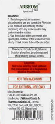 Adbrom Free Bottle Of 5ml Eye Drops