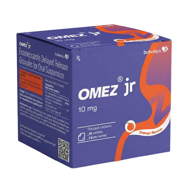 Omez Jr 10Mg Orange Flavour Sachet Of 1Gm Granules