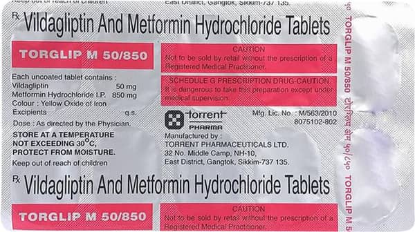 Torglip M 50/850mg Strip Of 10 Tablets