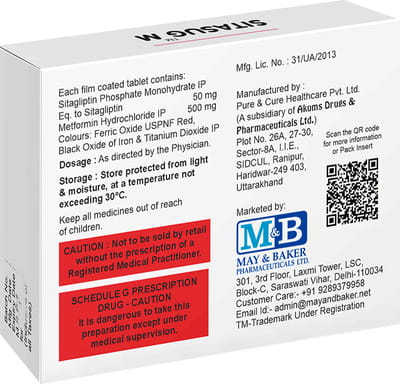 Sitasug M 50/500mg Strip Of 10 Tablets