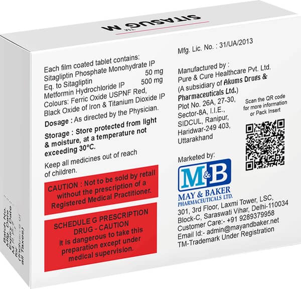Sitasug M 50/500mg Strip Of 10 Tablets