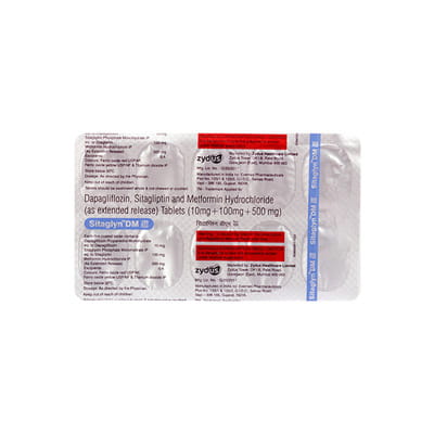 Sitaglyn Dm 100/500mg Strip Of 10 Tablets