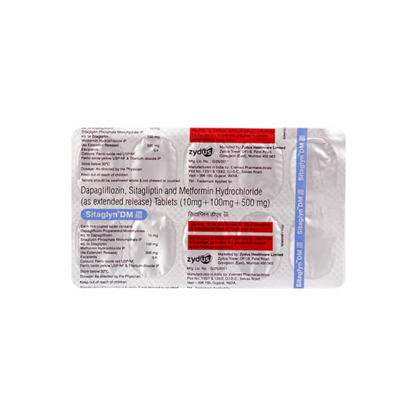 Sitaglyn Dm 100/500mg Strip Of 10 Tablets