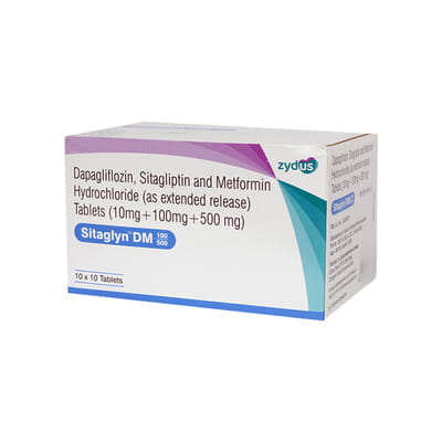 Sitaglyn Dm 100/500mg Strip Of 10 Tablets