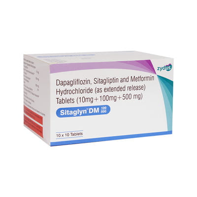 Sitaglyn Dm 100/500mg Strip Of 10 Tablets
