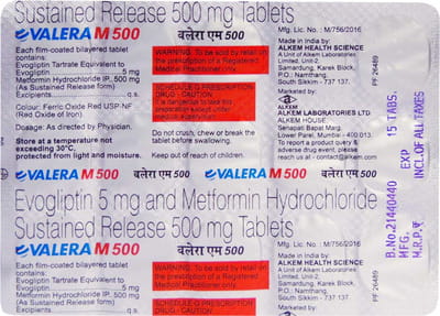 Valera M 500mg Strip Of 15 Tablets