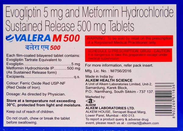 Valera M 500mg Strip Of 15 Tablets