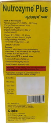 Nutrozyme Plus Pineapple Flavour Bottle Of 200ml Syrup