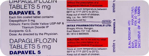Dapavel 5Mg Strip Of 10 Tablets