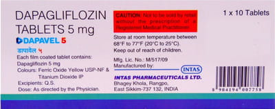 Dapavel 5mg Strip Of 10 Tablets