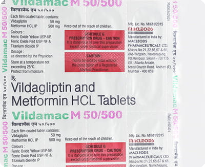 Vildamac M 50/500mg Strip Of 15 Tablets