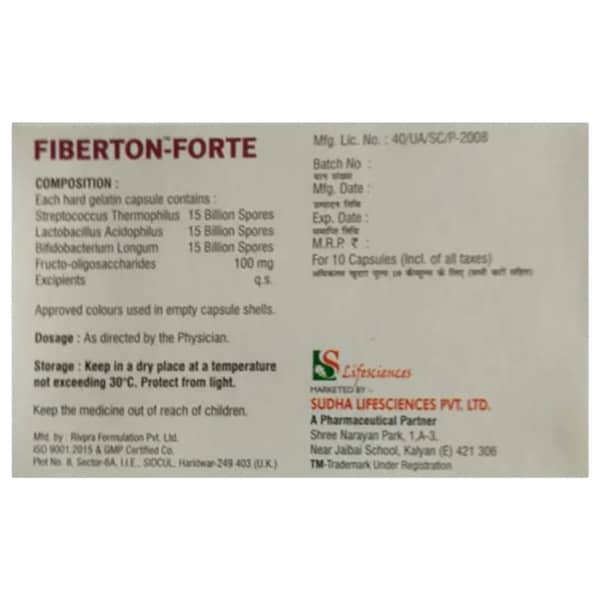 Fiberton Forte Strip Of 10 Capsules